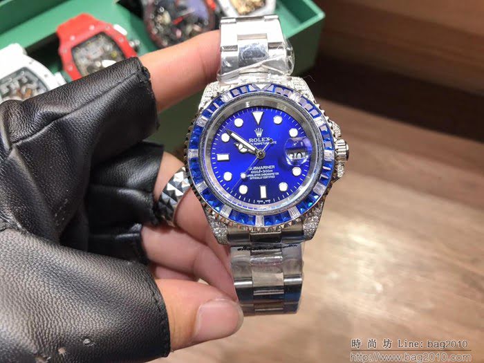 ROLEX勞力士 水鬼系列 全自動機械機芯 鍍膜玻璃 三珠鋼帶保險扣 男士腕表  wssb4692